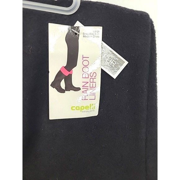 NWT Capelli Pol Black Rain Boot Liners Faux Fur Size Large 9-11 - Picture 4 of 6